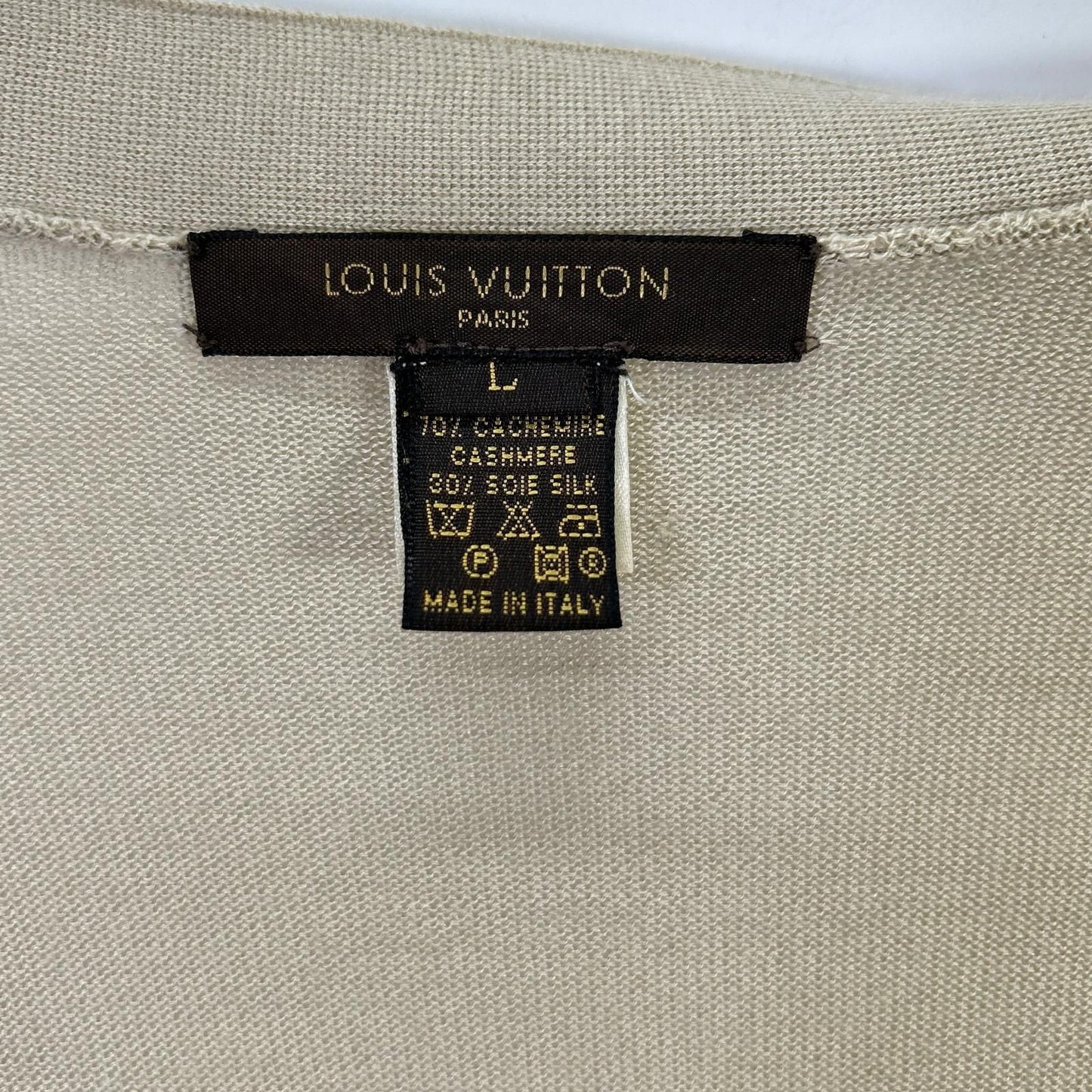 Louis Vuitton Beige Cashmere Silk Knit Cardigan — view 4