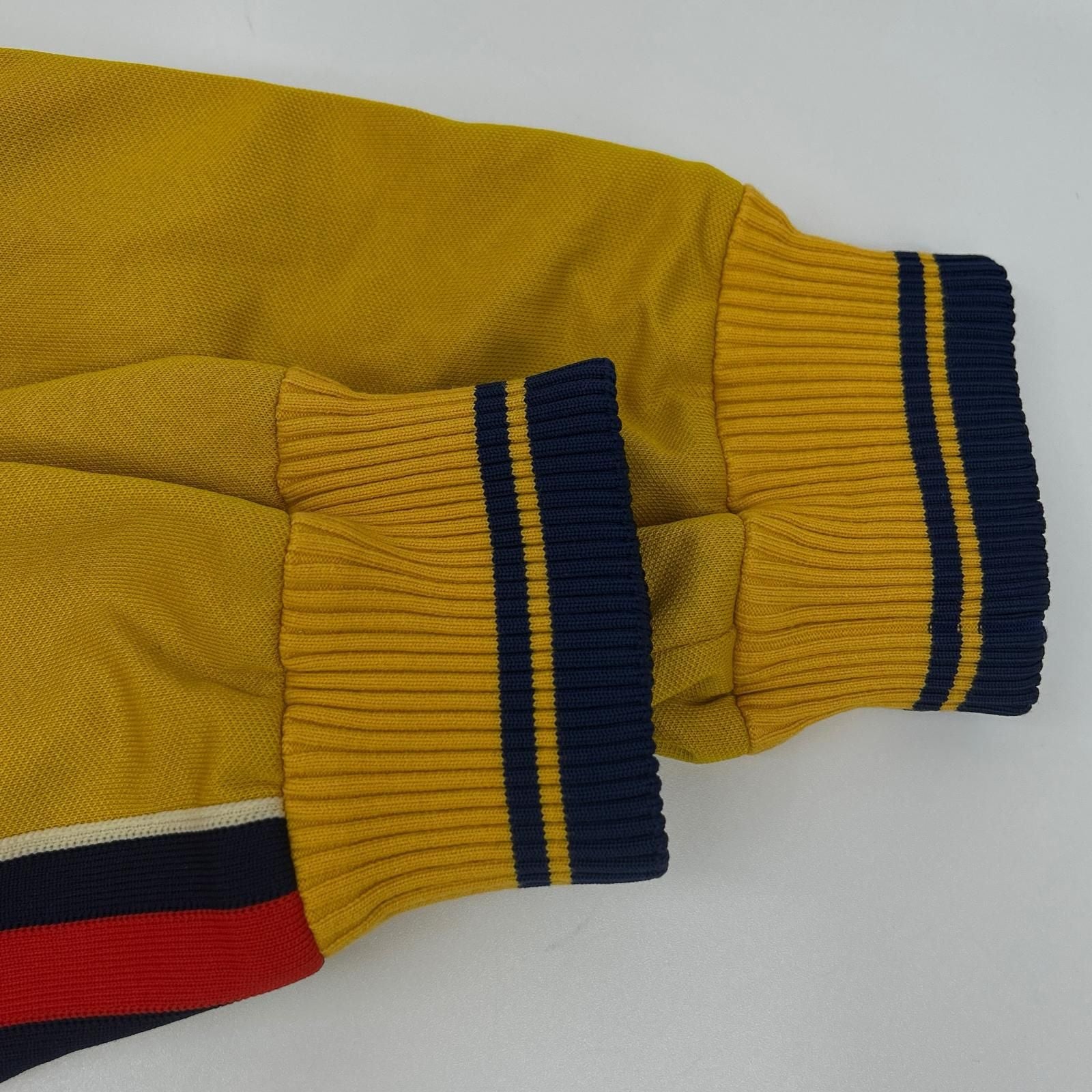 Gucci Navy Yellow GG Logo Jacquard Pullover Hoodie — view 7