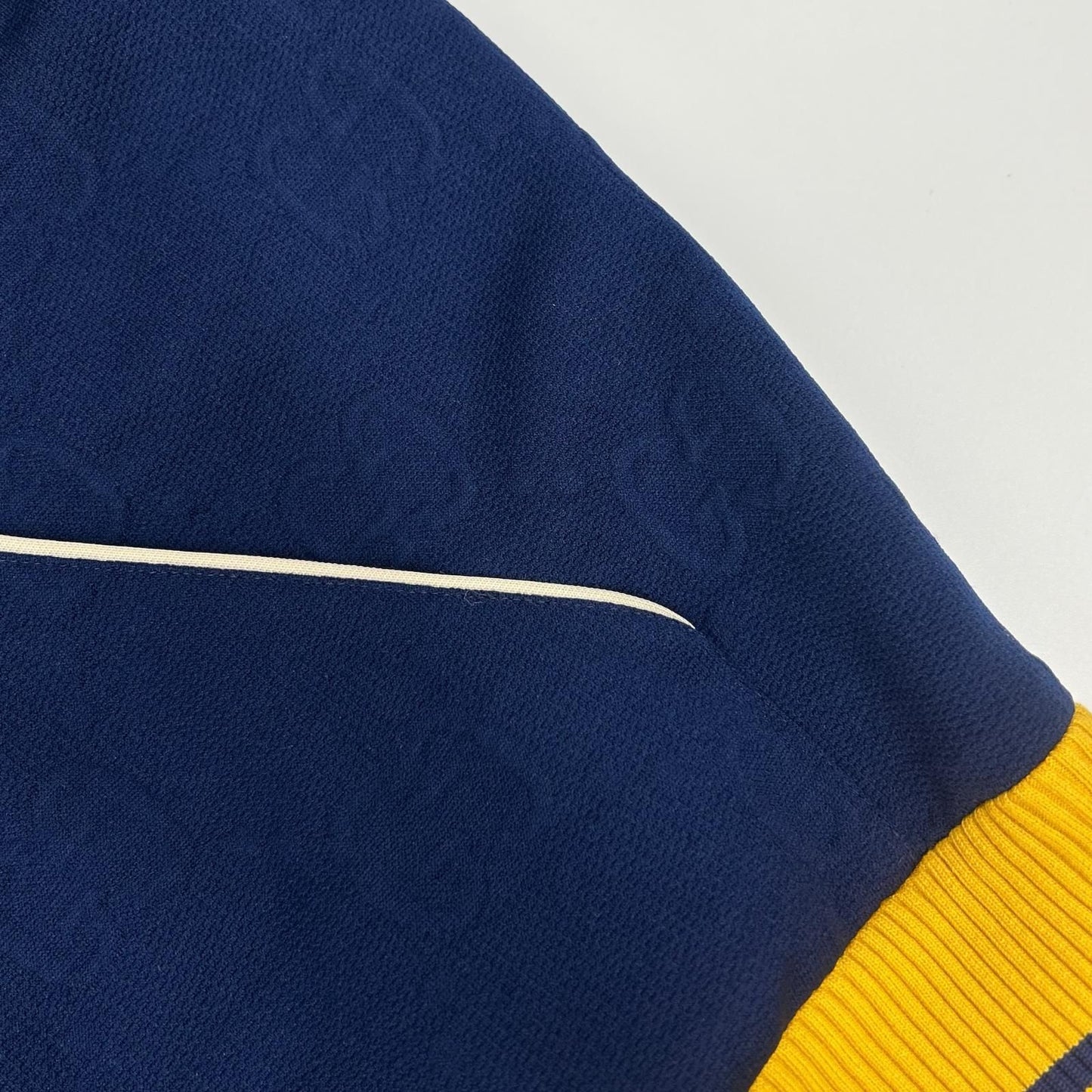 Gucci Navy Yellow GG Logo Jacquard Pullover Hoodie — view 8