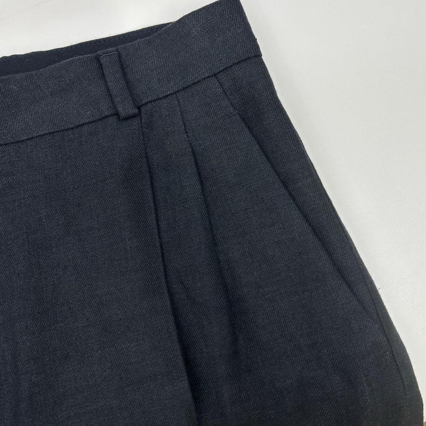 Loro Piana Navy Linen Wool Wide Trousers 40 Pants — view 7