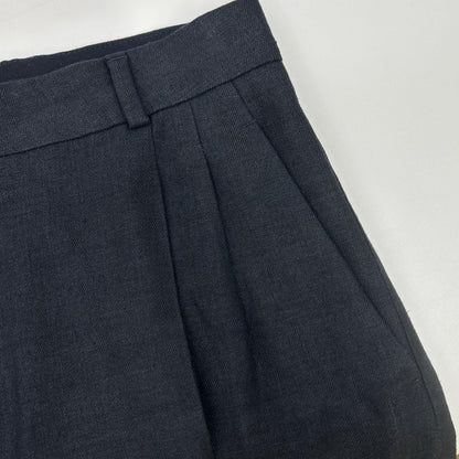 Loro Piana Navy Linen Wool Wide Trousers 40 Pants — view 7