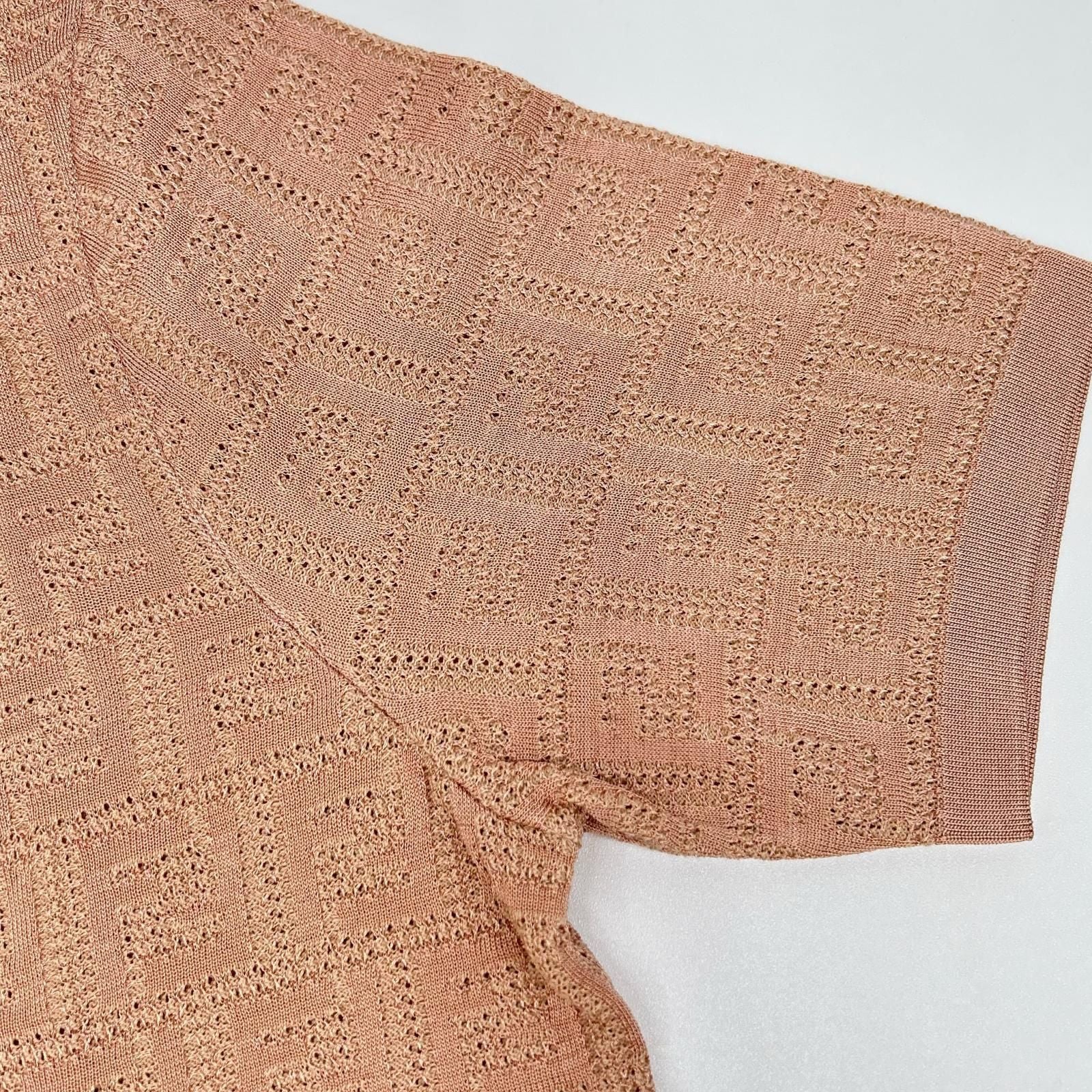 Fendi Pink Zucca Pattern Crew Neck S Knit Top 38 Sweater — view 8
