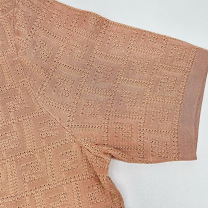 Fendi Pink Zucca Pattern Crew Neck S Knit Top 38 Sweater — view 8
