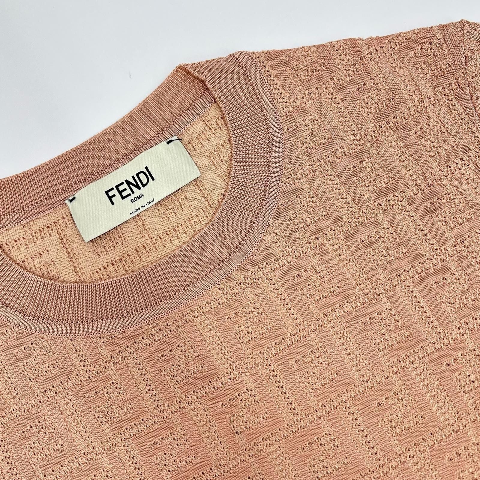 Fendi Pink Zucca Pattern Crew Neck S Knit Top 38 Sweater — view 7