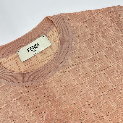 Fendi Pink Zucca Pattern Crew Neck S Knit Top 38 Sweater — view 7