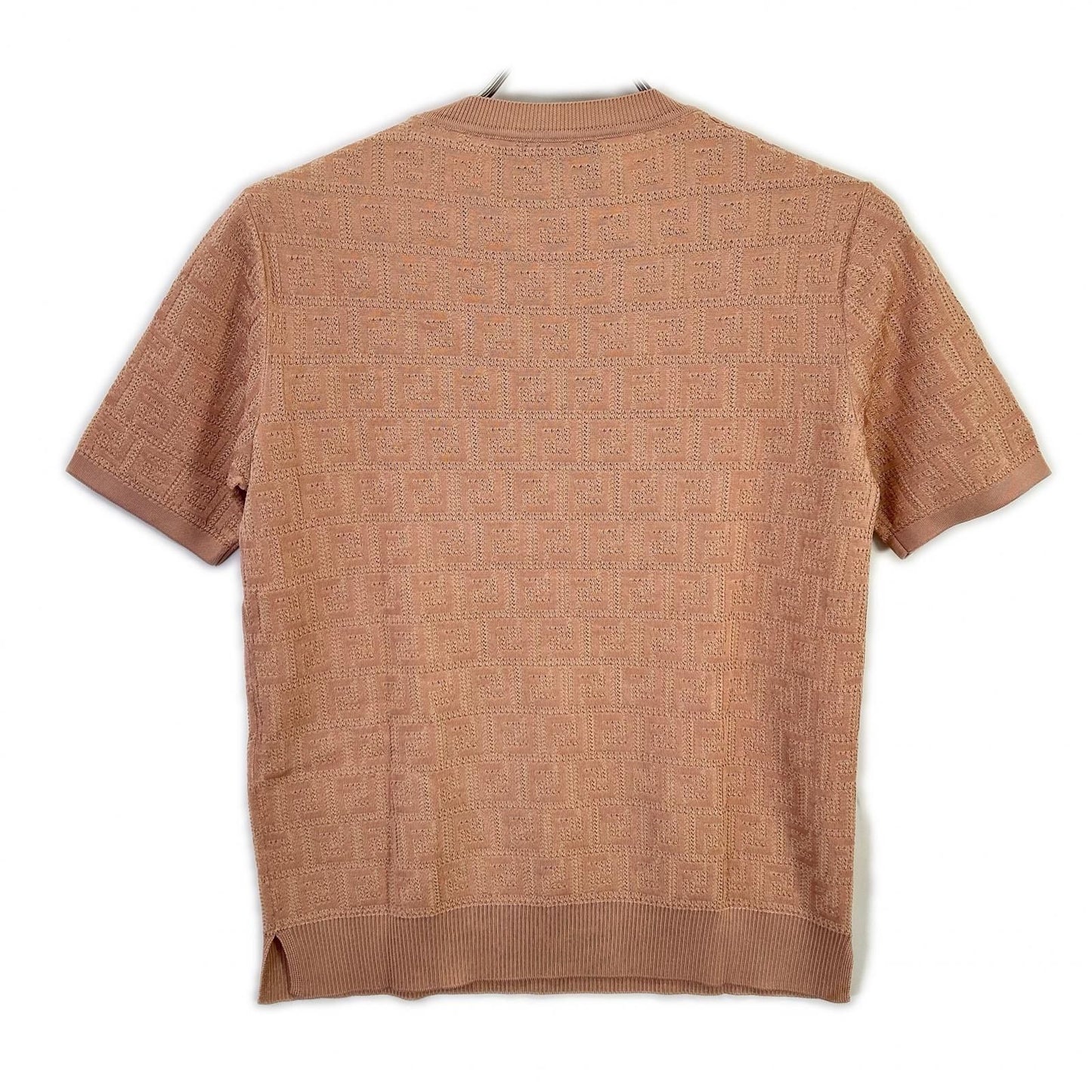 Fendi Pink Zucca Pattern Crew Neck S Knit Top 38 Sweater — view 2