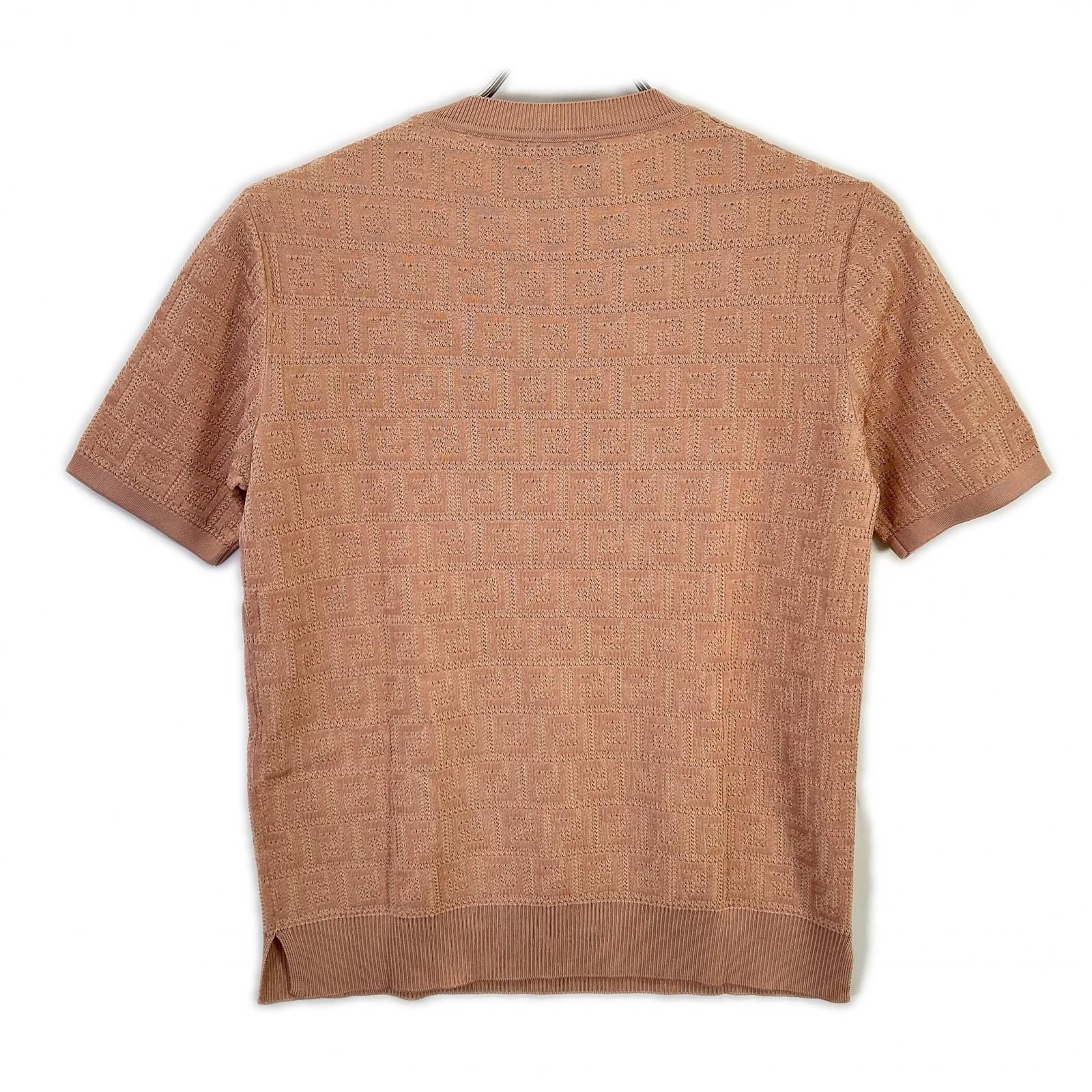Fendi Pink Zucca Pattern Crew Neck S Knit Top 38 Sweater — view 2