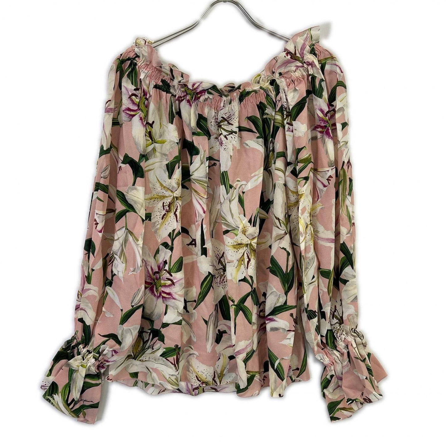 Dolce & Gabbana Flower Print Silk Blouse 44