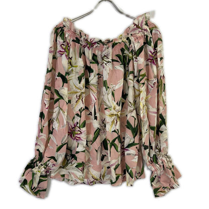 Dolce & Gabbana Flower Print Silk Blouse 44
