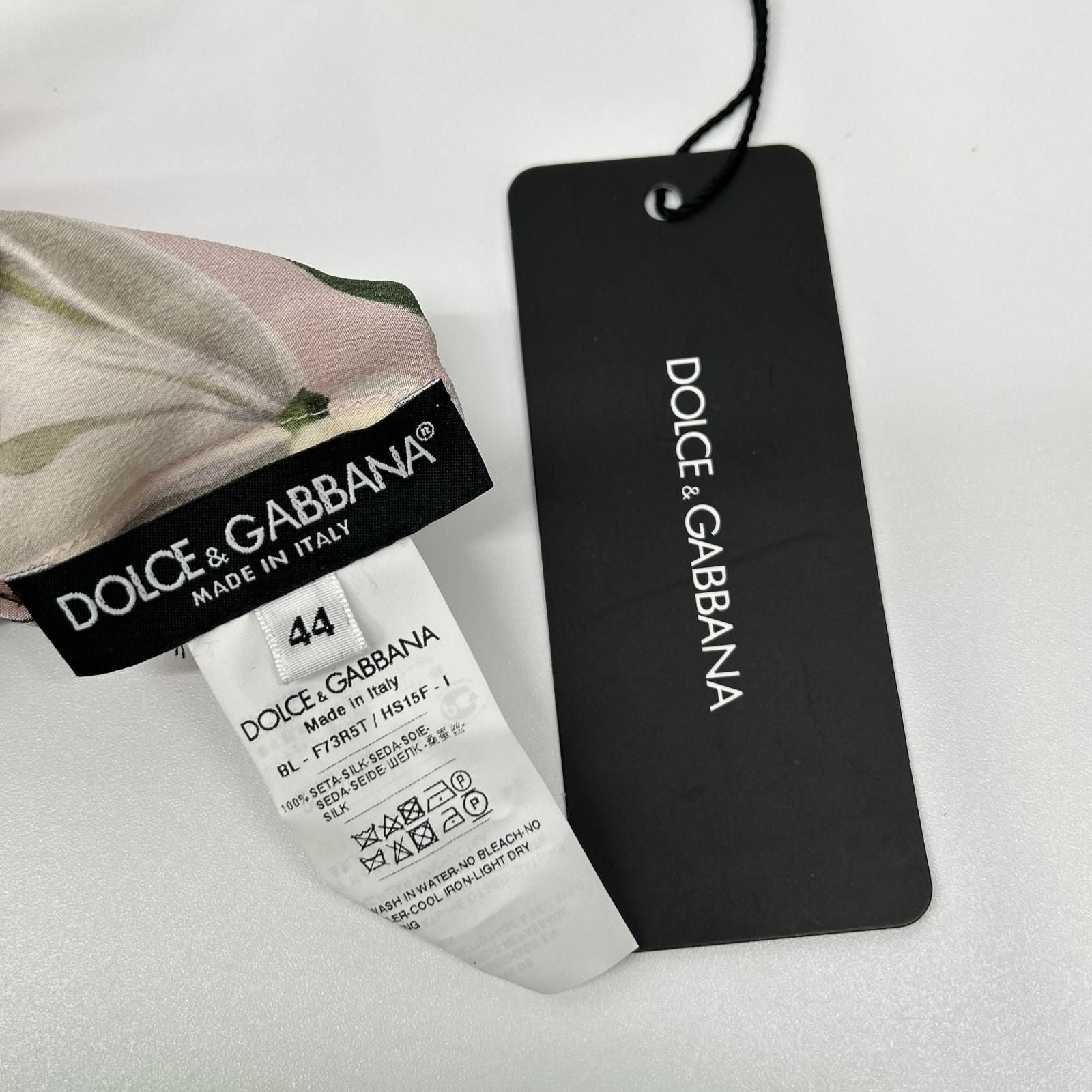 Dolce & Gabbana Flower Print Silk Blouse 44 — view 3