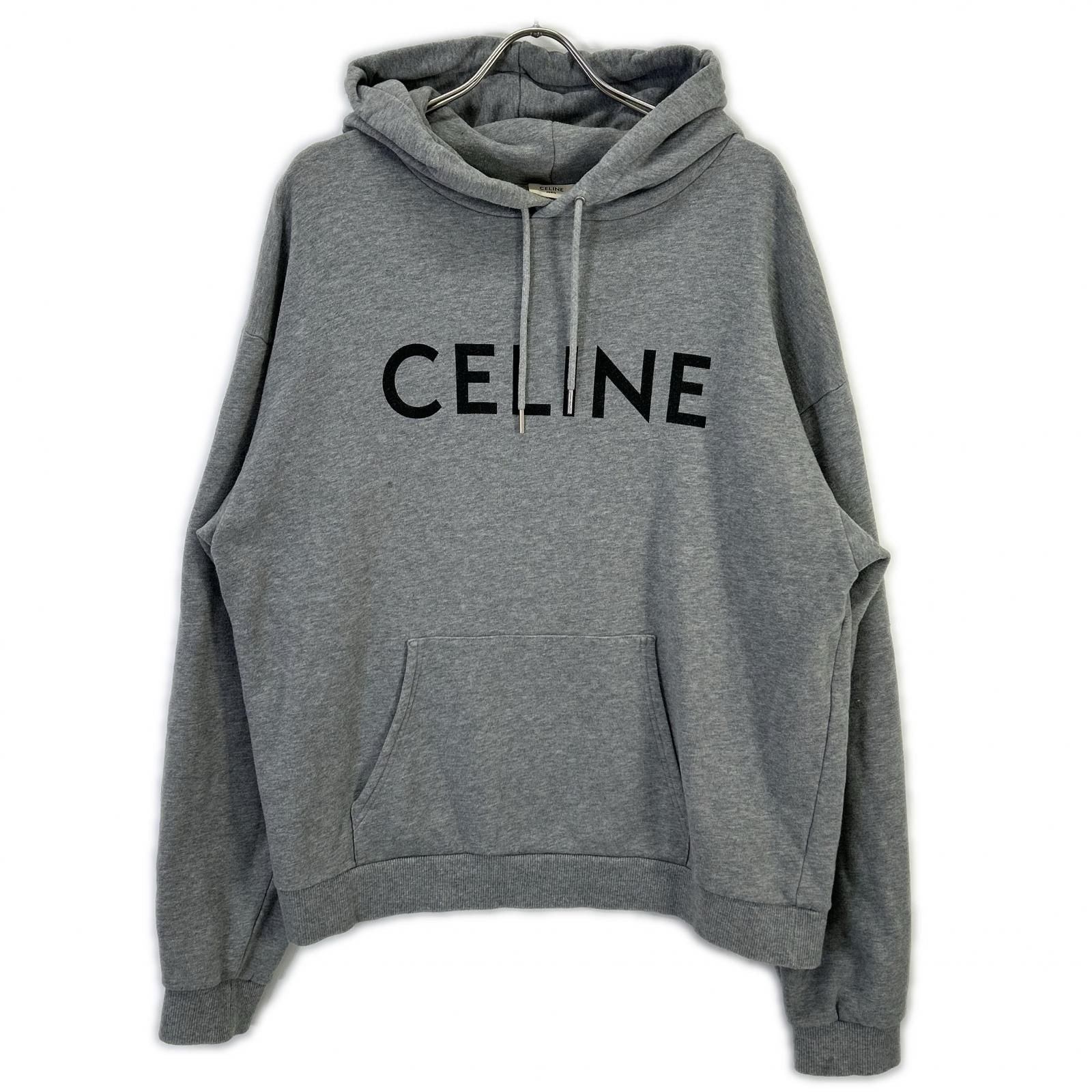 Celine Gray Logo Print Sweatshirt Hoodie XXL