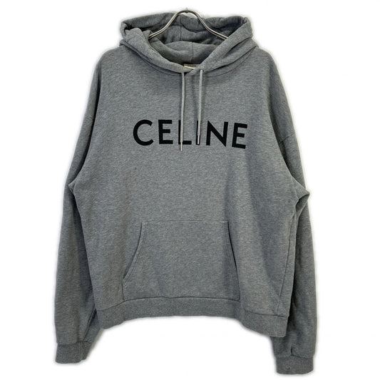 Celine Gray Logo Print Sweatshirt Hoodie XXL