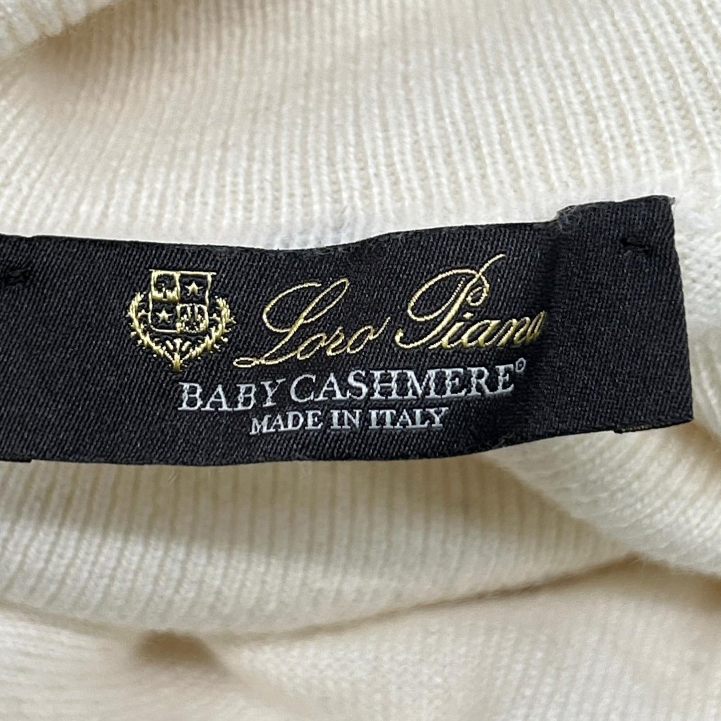 Loro Piana Ivory Baby Cashmere Turtleneck Knit 48 Sweater — view 3