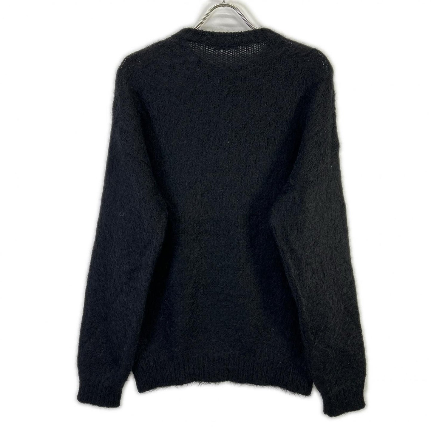 Saint Laurent Paris Black Logo Mohair Knit Sweater — view 2