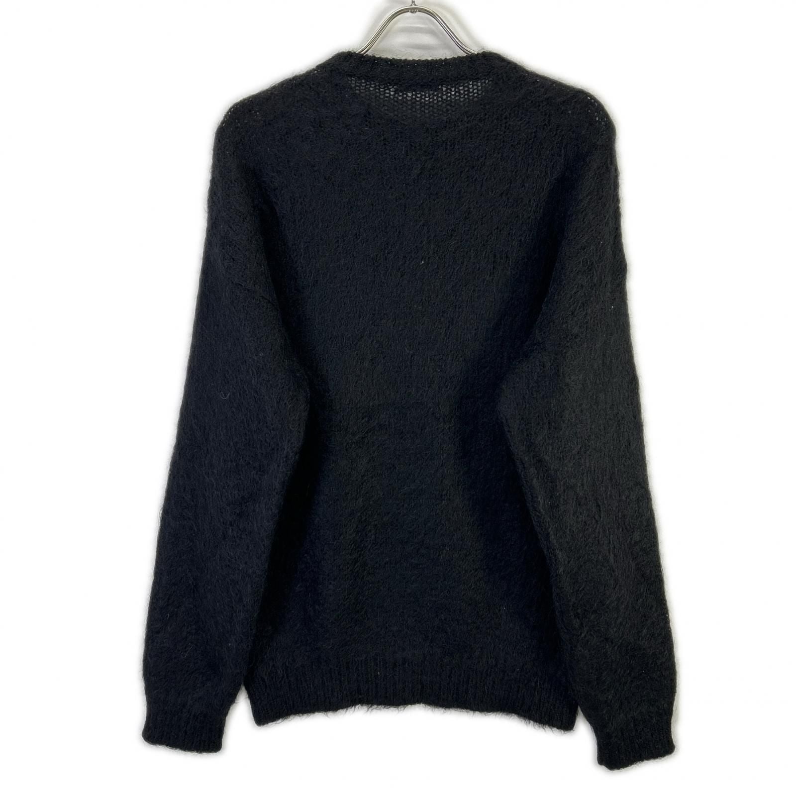 Saint Laurent Paris Black Logo Mohair Knit Sweater — view 2