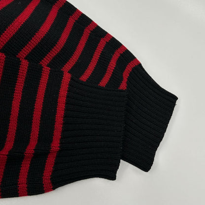 Saint Laurent Paris Border Pattern Knit Sweater — view 8