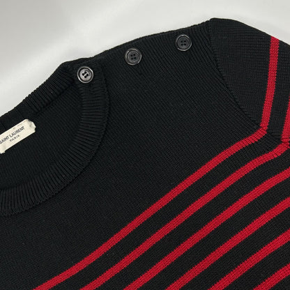 Saint Laurent Paris Border Pattern Knit Sweater — view 7