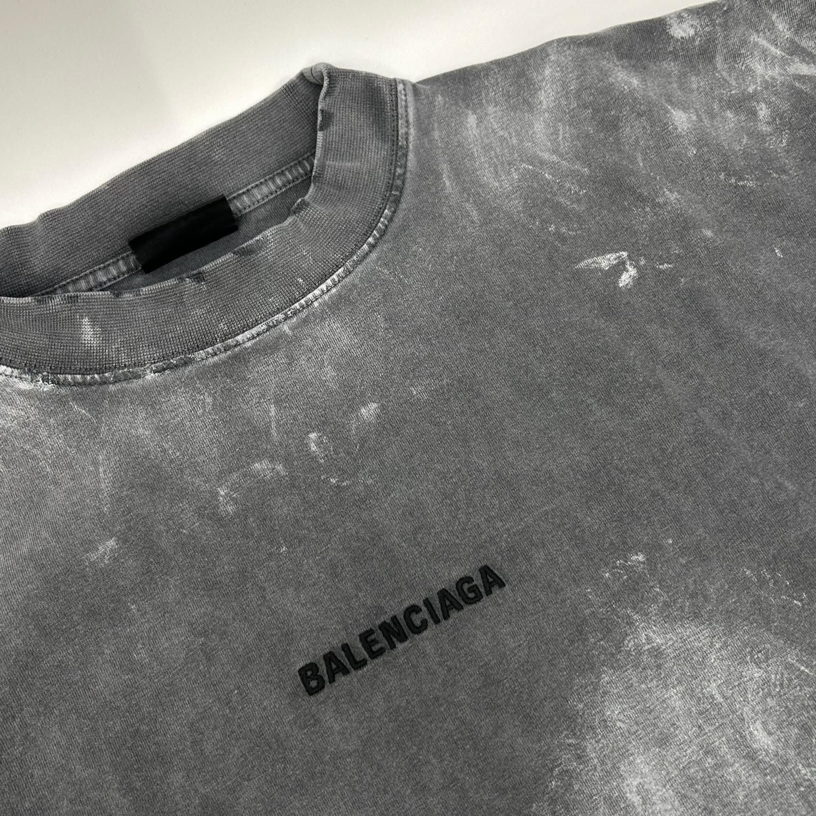Balenciaga Back Logo Distressed Long Sleeve T-Shirt — view 8