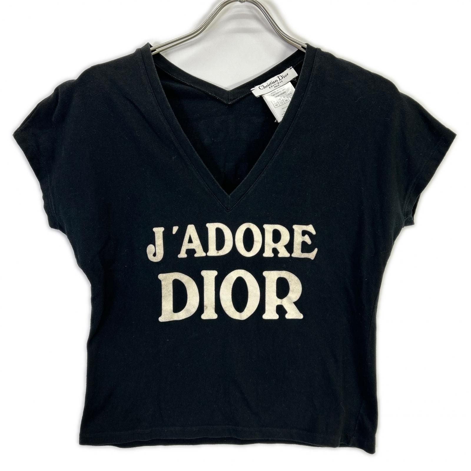 Dior Boutique Black Cotton Adore Logo Neck Sleeveless Top 40