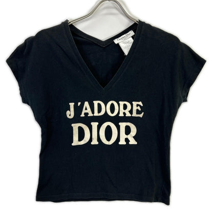 Dior Boutique Black Cotton Adore Logo Neck Sleeveless Top 40