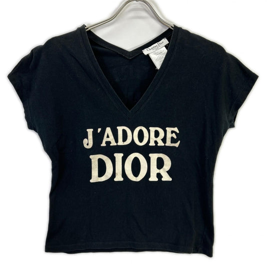 Dior Boutique Black Cotton Adore Logo Neck Sleeveless Top 40