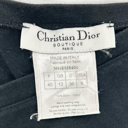 Dior Boutique Black Cotton Adore Logo Neck Sleeveless Top 40 — view 3