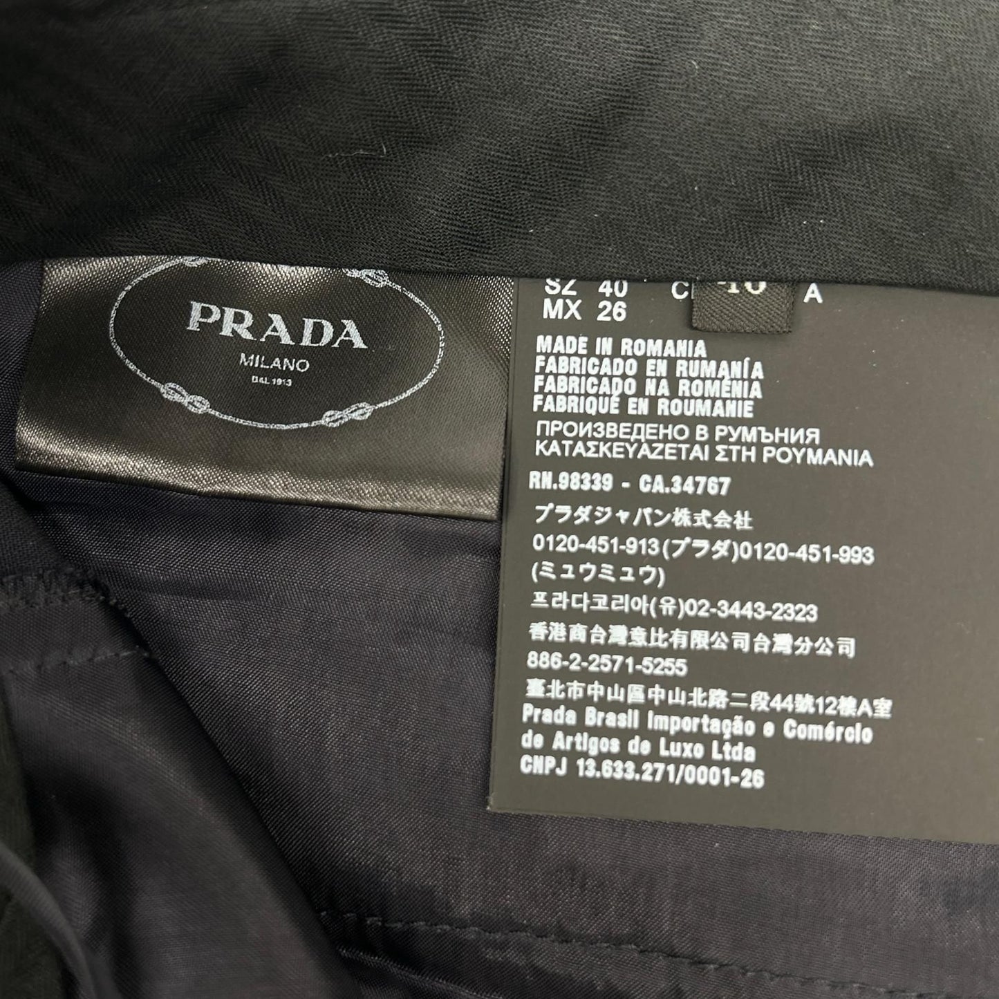 Prada Navy Virgin Wool Pleated Tapered Trousers 40 Pants — view 5
