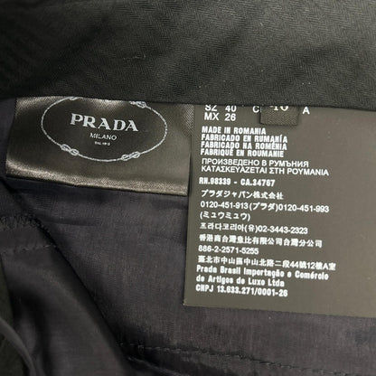 Prada Navy Virgin Wool Pleated Tapered Trousers 40 Pants — view 5