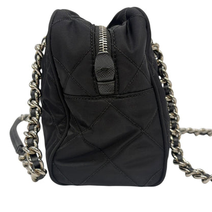 Prada Shoulder Bag Tessuto Impuntu Quilted Stitch Triangle Logo Chain Nylon — view 3