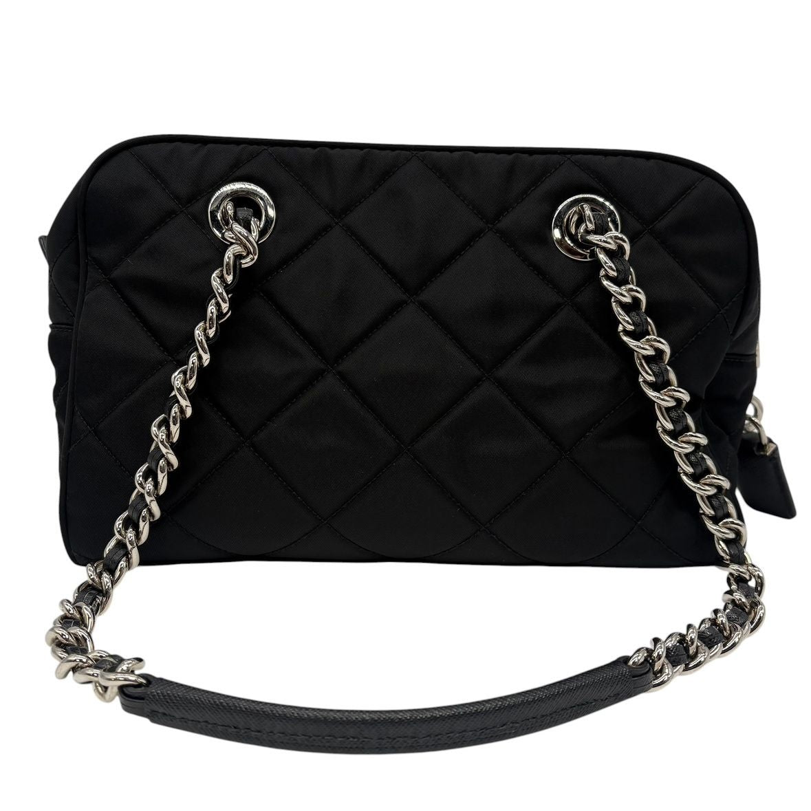 Prada Shoulder Bag Tessuto Impuntu Quilted Stitch Triangle Logo Chain Nylon — view 2