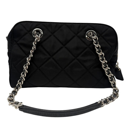Prada Shoulder Bag Tessuto Impuntu Quilted Stitch Triangle Logo Chain Nylon — view 2