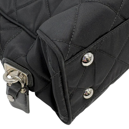 Prada Shoulder Bag Tessuto Impuntu Quilted Stitch Triangle Logo Chain Nylon — view 8