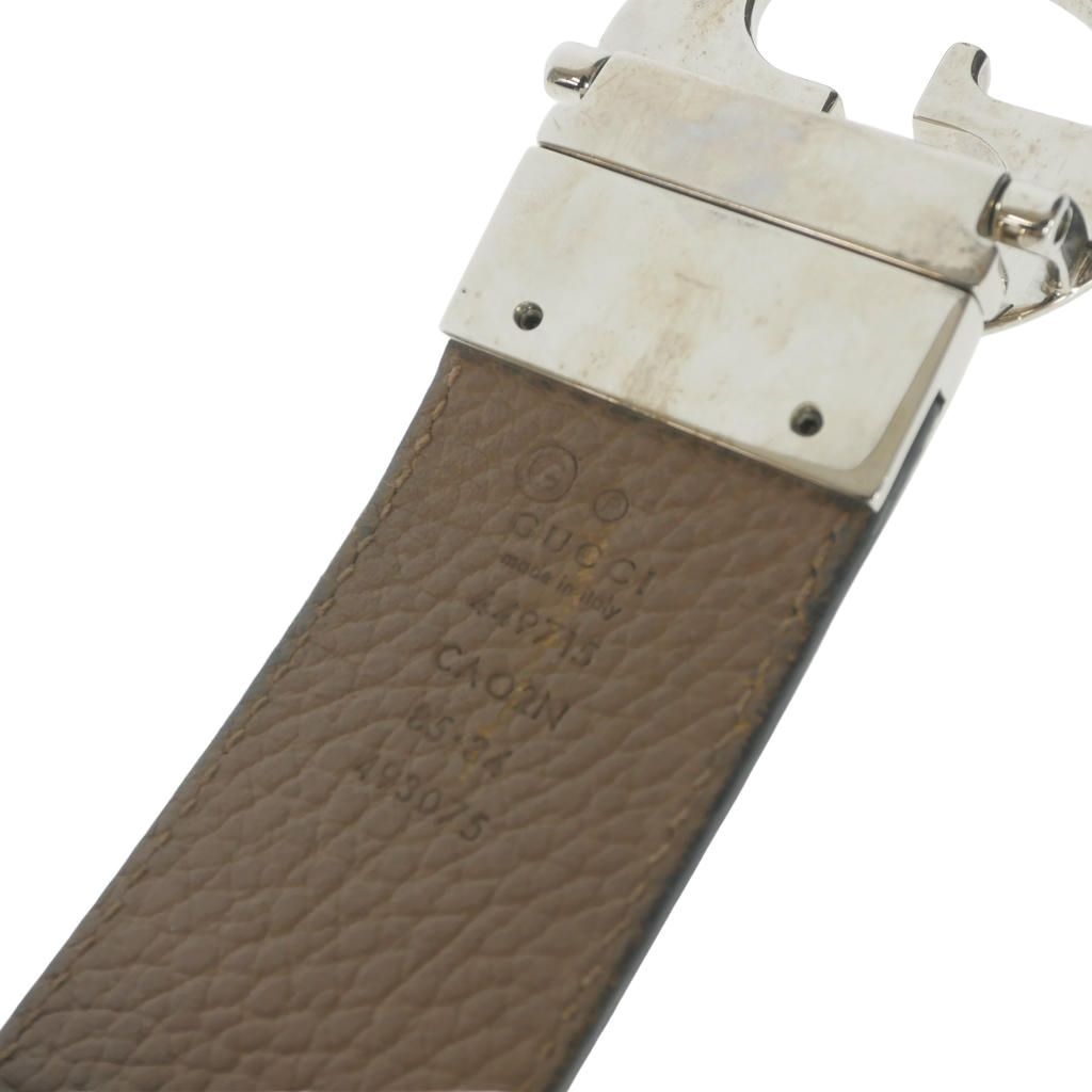 Gucci Interlocking Reversible Leather Buckle Belt 85 34 Black Brown — view 9