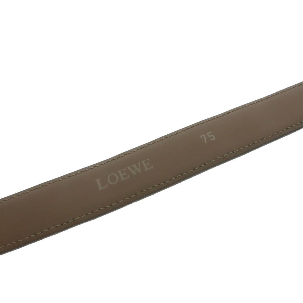 Loewe Crocodile Logo Leather Buckle Belt 75 Brown — view 5