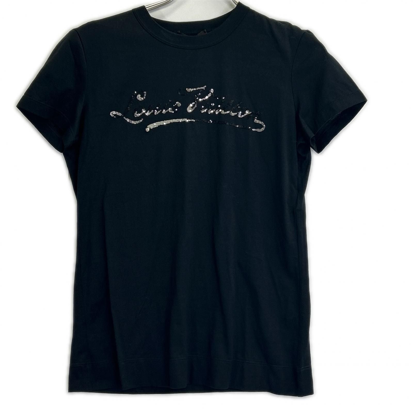 Louis Vuitton Black Sequin Logo T-Shirt XS