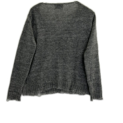 Prada Gray Mohair Distressed Knit 44 Sweater — view 2