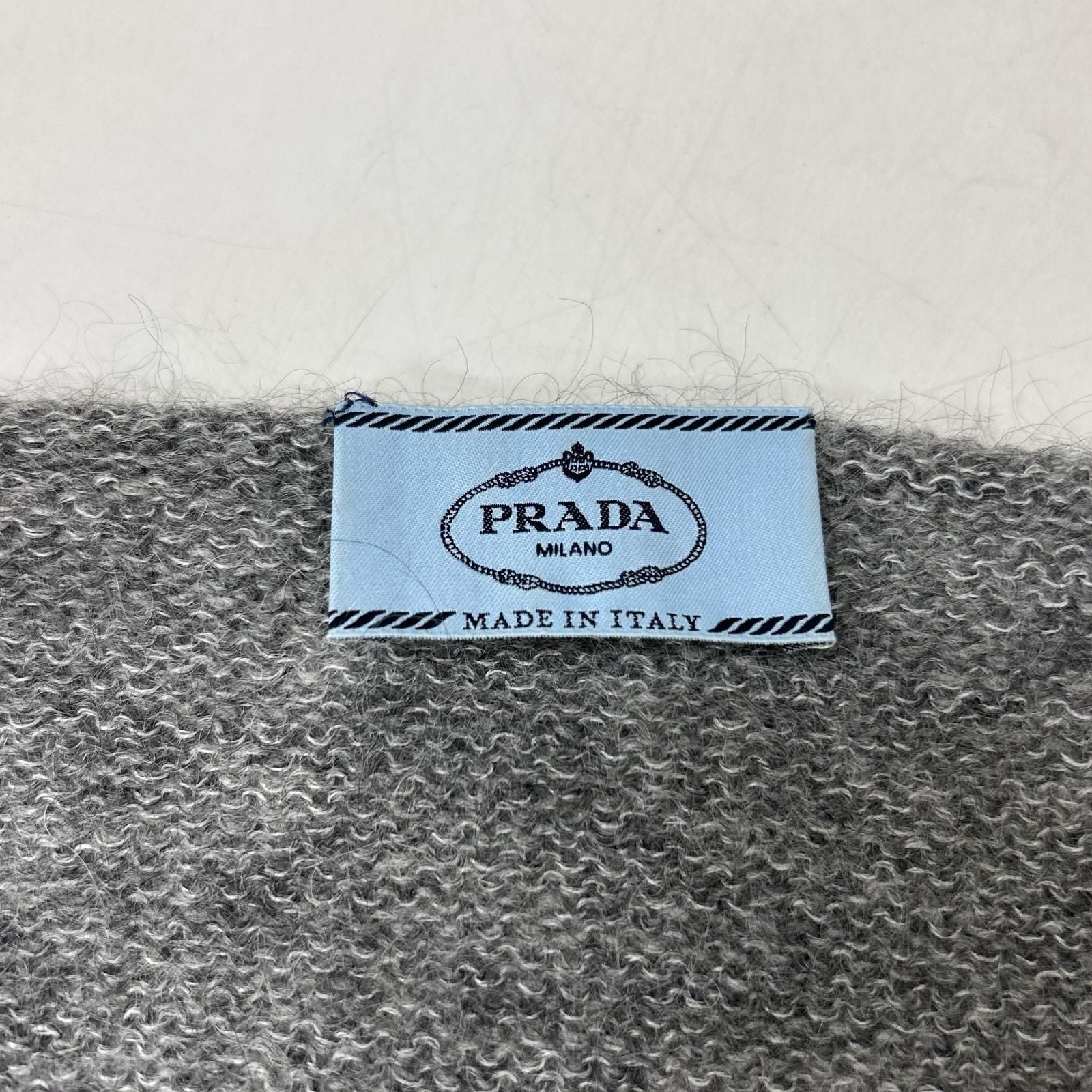 Prada Gray Mohair Distressed Knit 44 Sweater — view 3