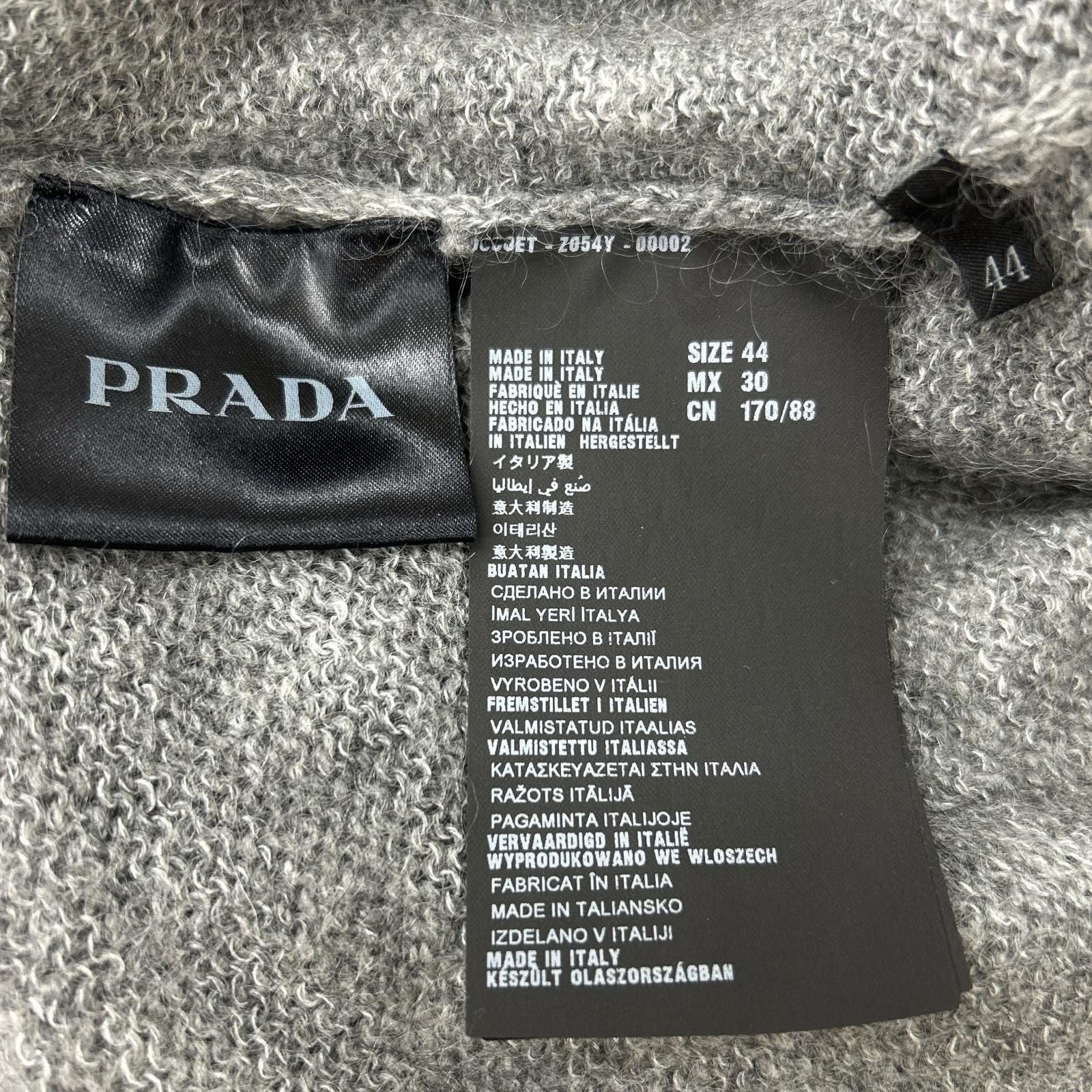 Prada Gray Mohair Distressed Knit 44 Sweater — view 4