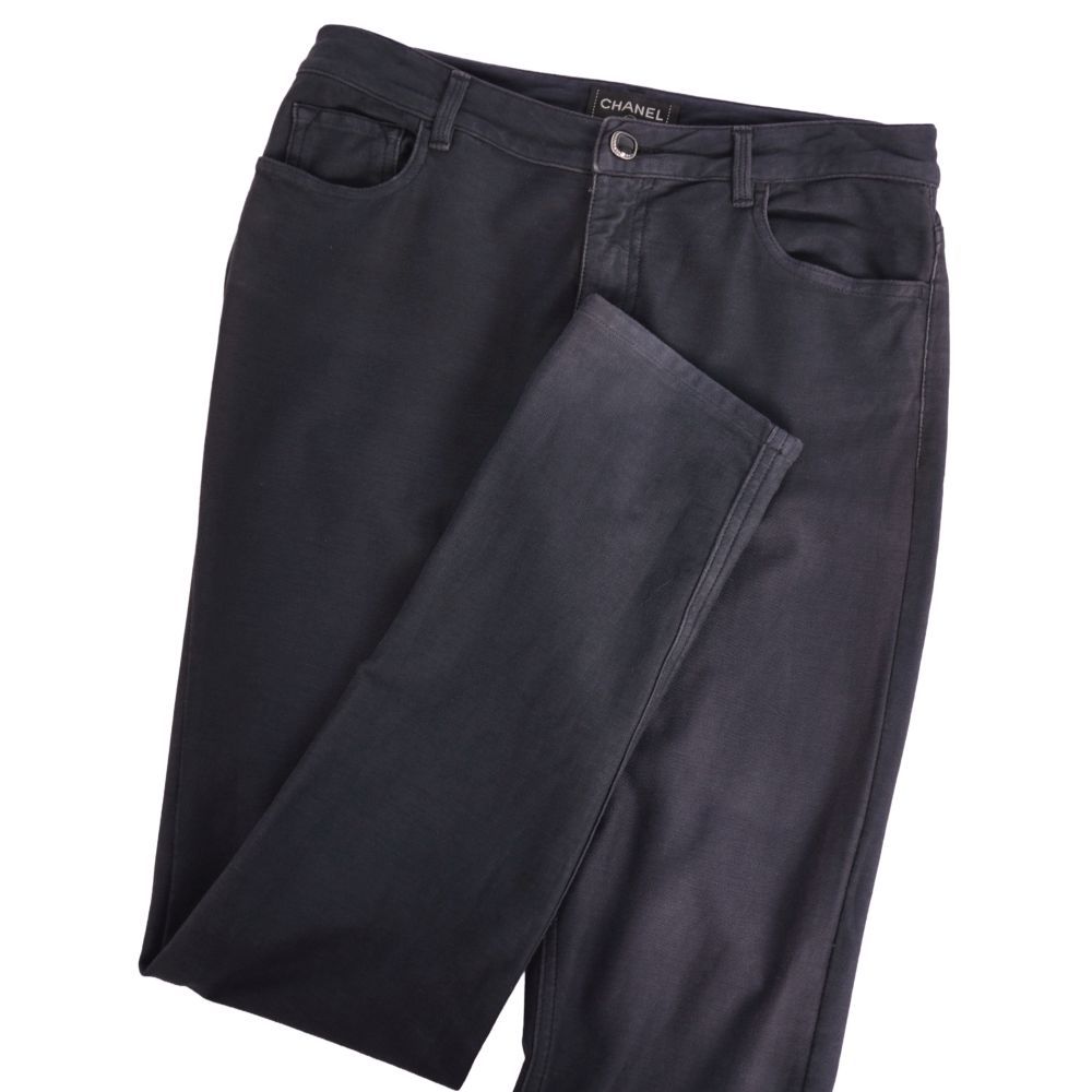 Chanel Pants Long CC Logo Leather — view 2
