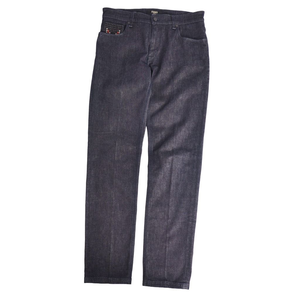 Fendi Pants Denim Bijou Decoration Cotton Bottom — view 2