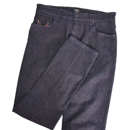 Fendi Pants Denim Bijou Decoration Cotton Bottom — view 3