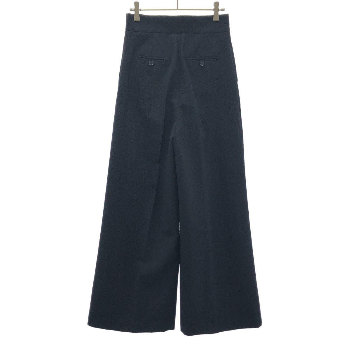 Max Mara Maxmara Seersucker Wide Trousers Pants Navy 38 — view 2