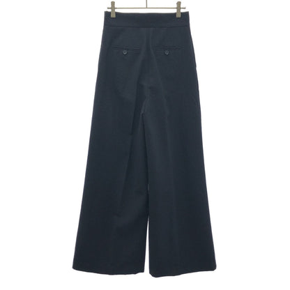 Max Mara Maxmara Seersucker Wide Trousers Pants Navy 38 — view 2