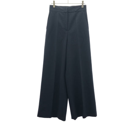 Max Mara Maxmara Seersucker Wide Trousers Pants Navy 38