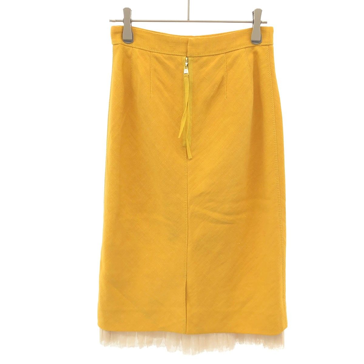 Louis Vuitton Linen Silk Layered Skirt Yellow 34 — view 2
