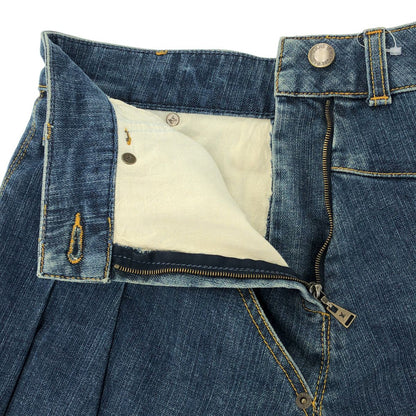 Louis Vuitton Pleated Denim Skirt Indigo Blue 34 — view 4