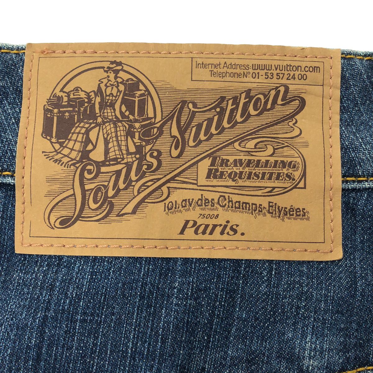 Louis Vuitton Pleated Denim Skirt Indigo Blue 34 — view 3