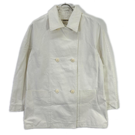 Hermes Martin Margiela Era White Cotton 100 Double Breasted Short Coat 36