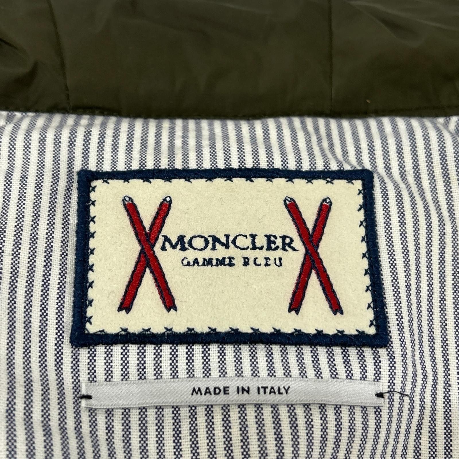 Moncler Gamme Blue Gum Arm Contrast Partial Suede Hoodie Down — view 6