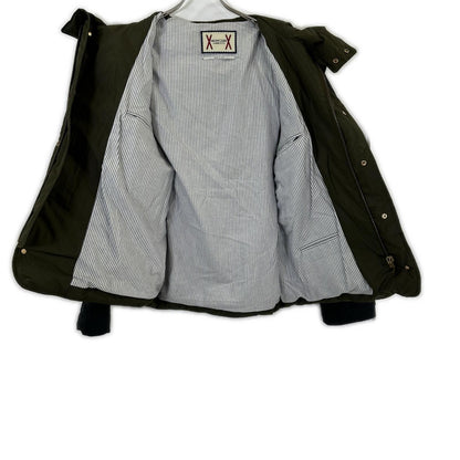 Moncler Gamme Blue Gum Arm Contrast Partial Suede Hoodie Down — view 4